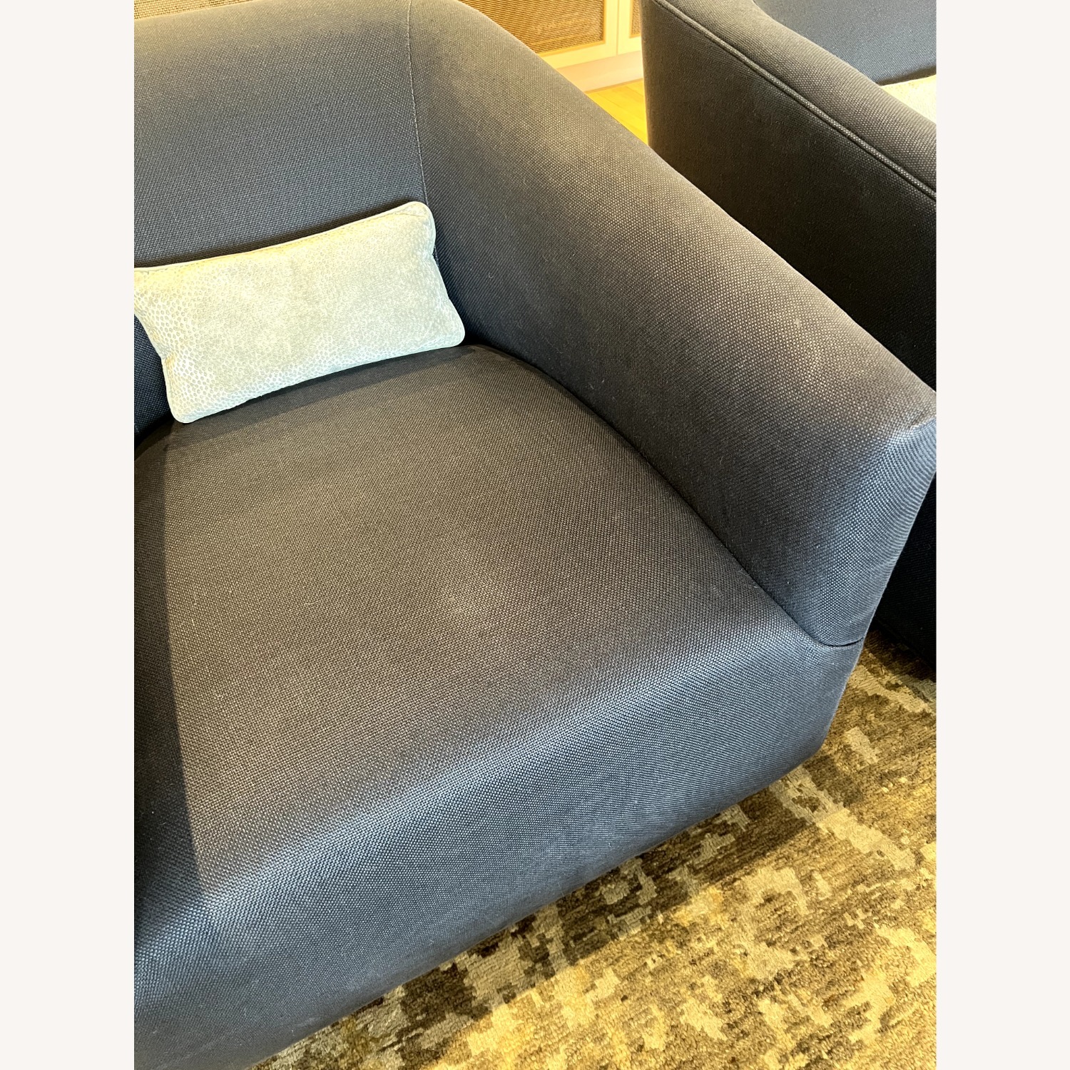 Restoration Hardware Blue 1950s Italian Shelter Arm Swivel Chair - image-3