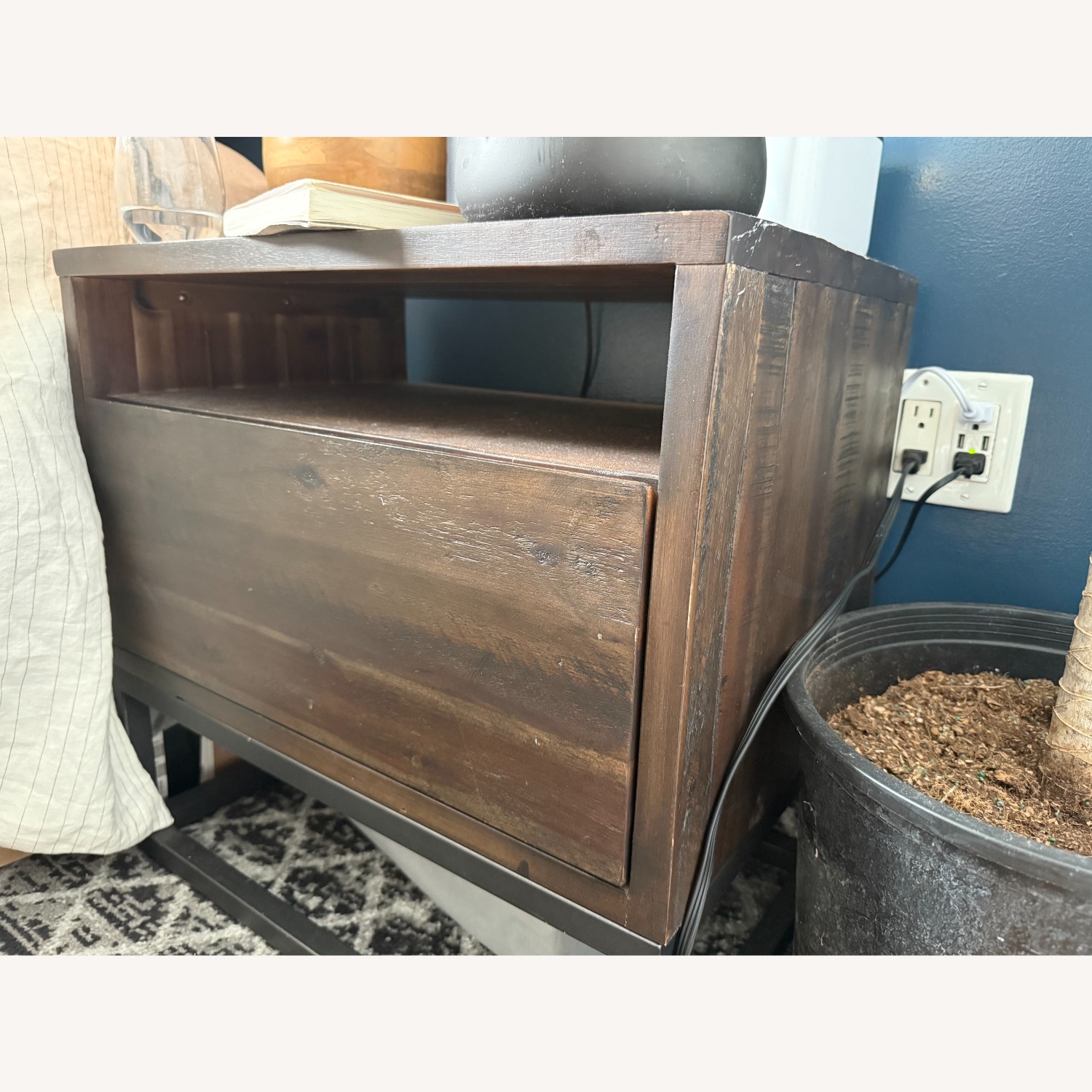 West Elm Dark Brown Wood Side Tables - image-2