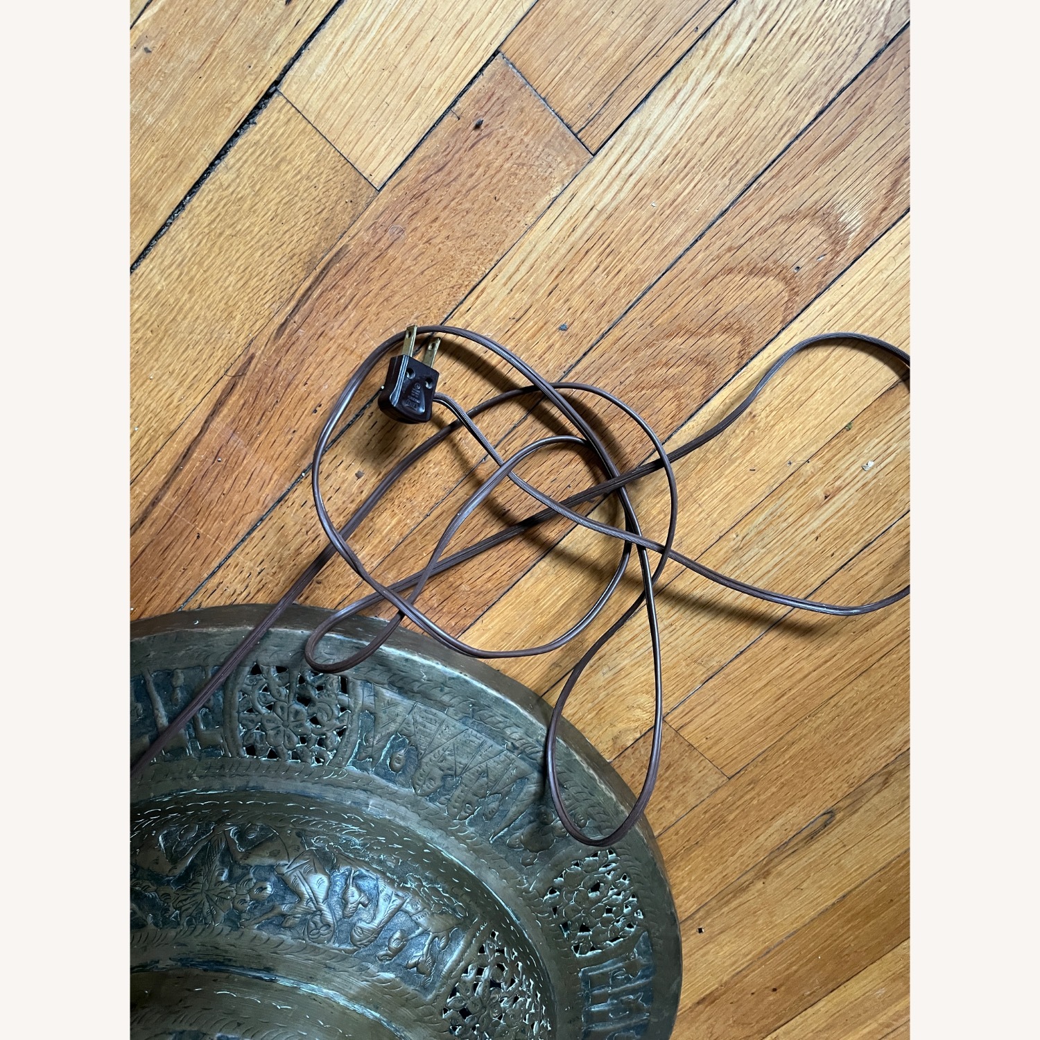 Vintage/Antique Moroccan Brass Floor Lamp - image-4