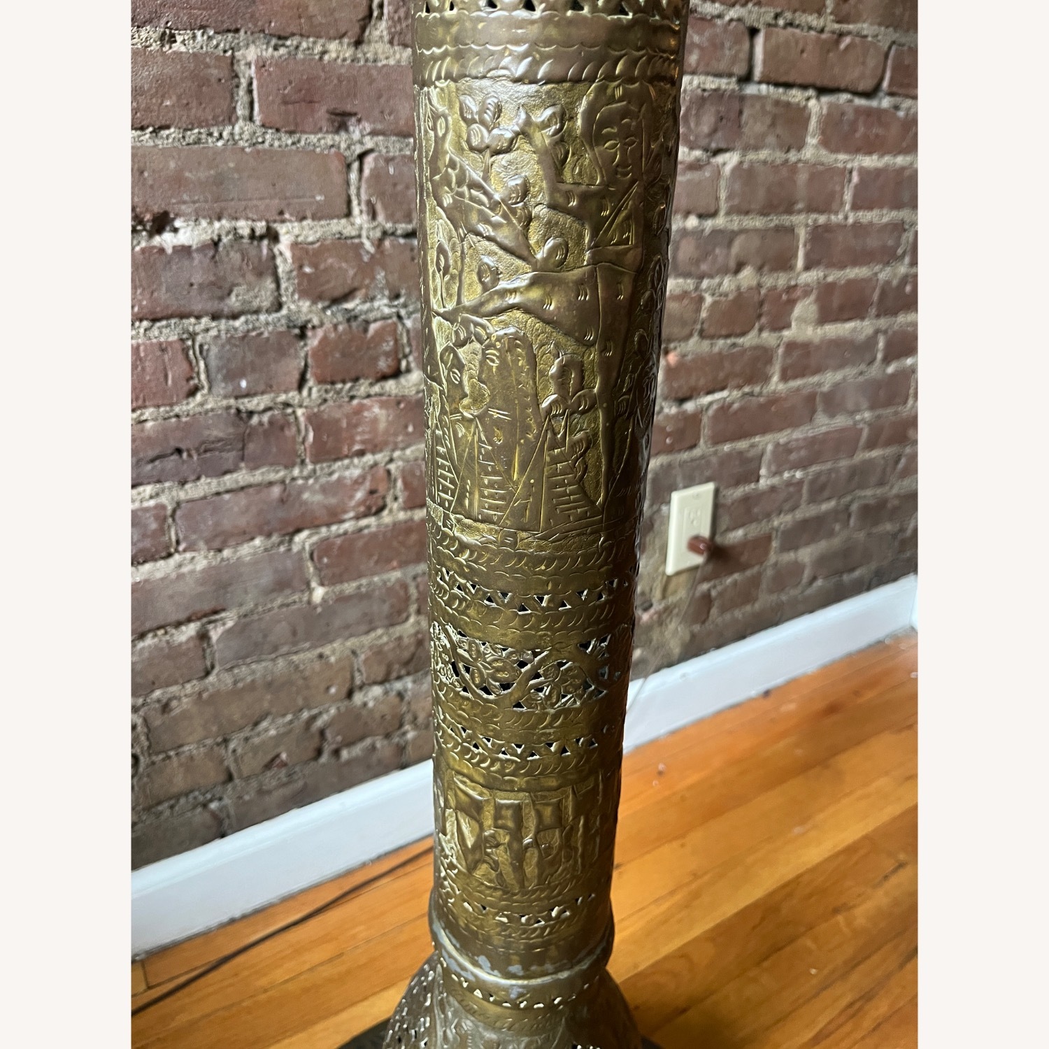 Vintage/Antique Moroccan Brass Floor Lamp - image-7