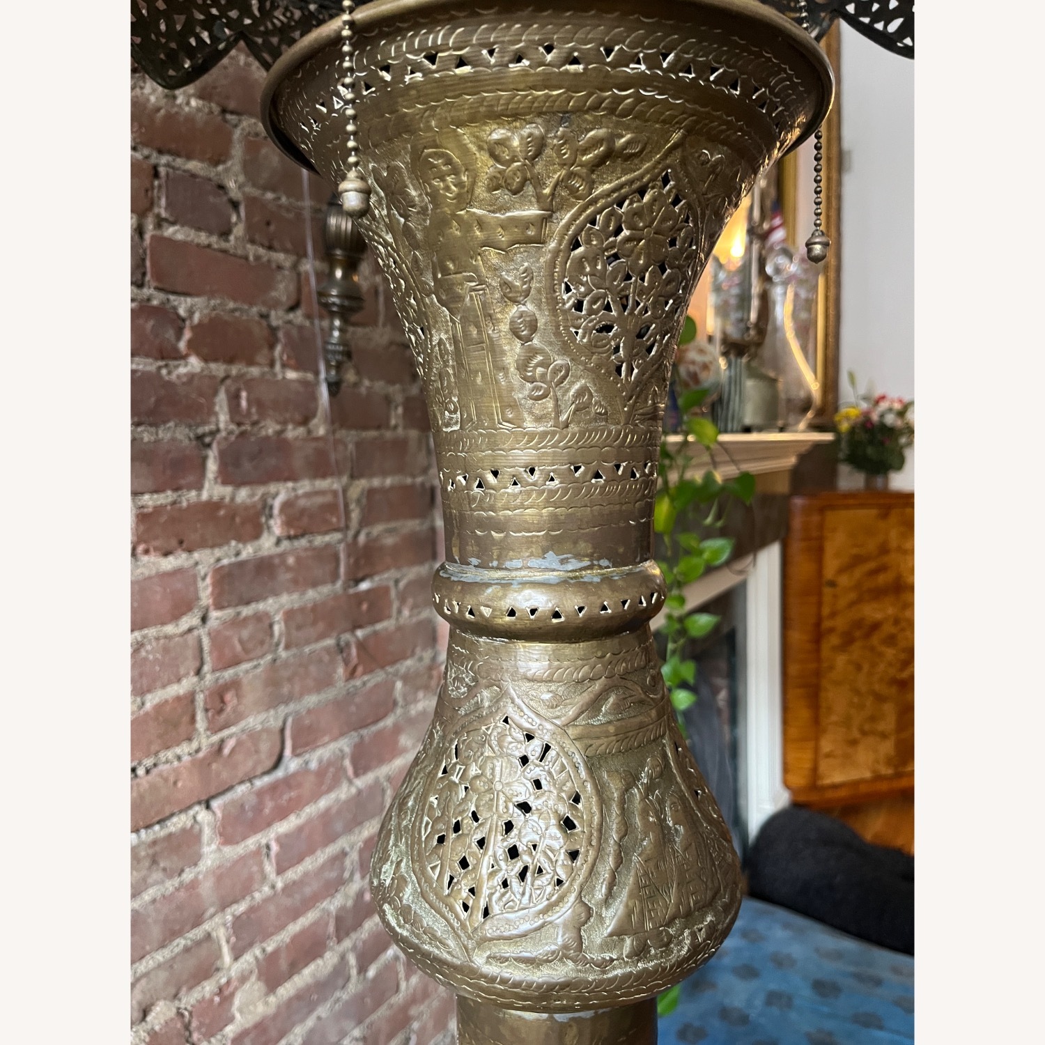 Vintage/Antique Moroccan Brass Floor Lamp - image-2