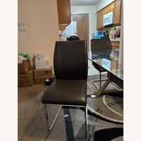 Room Place Light Gray Leather Dining Chairs