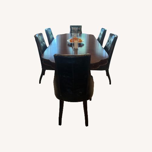 Used Williams Sonoma Dark Brown Leather Dining Chairs for sale on AptDeco