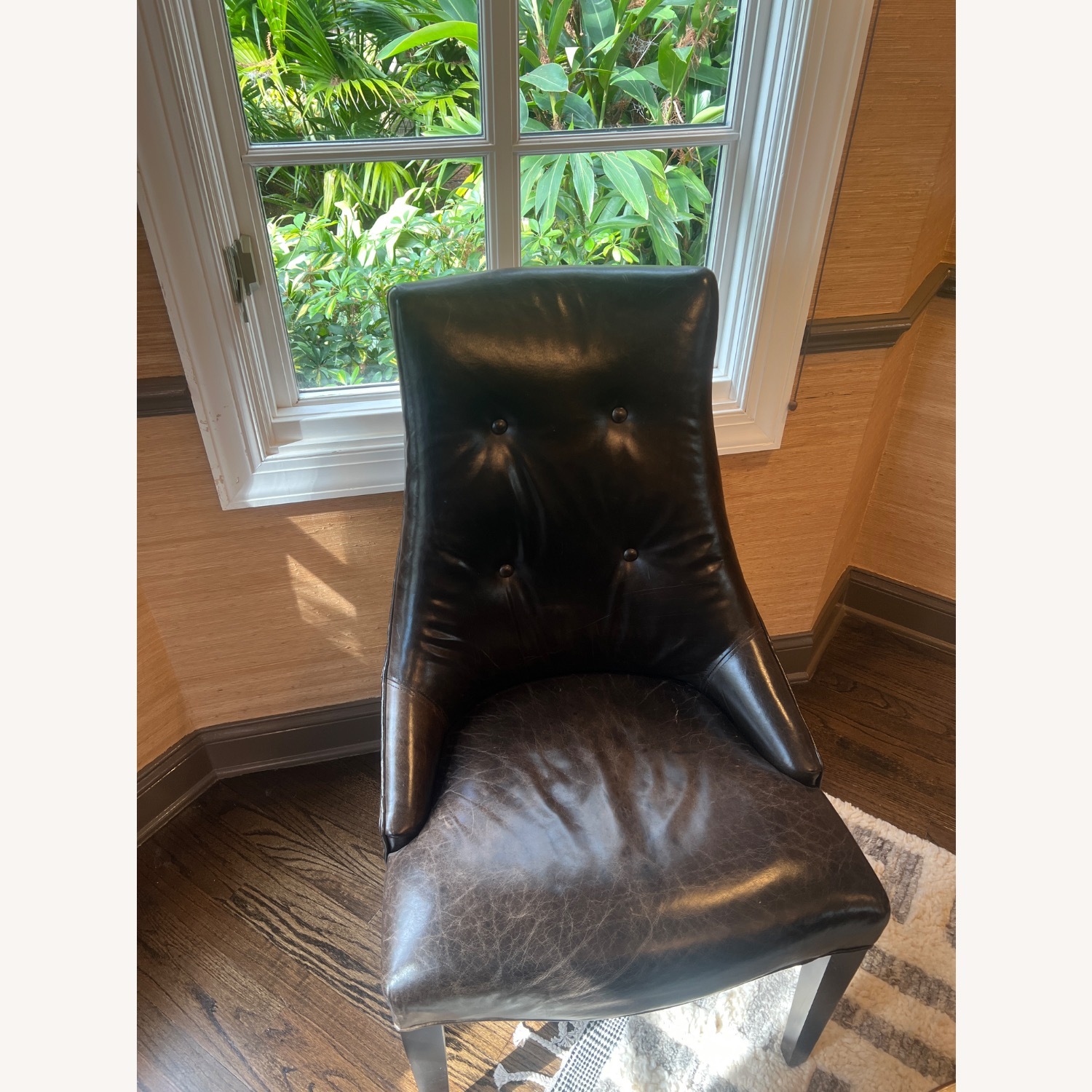 Williams Sonoma Dark Brown Leather Dining Chairs - image-6