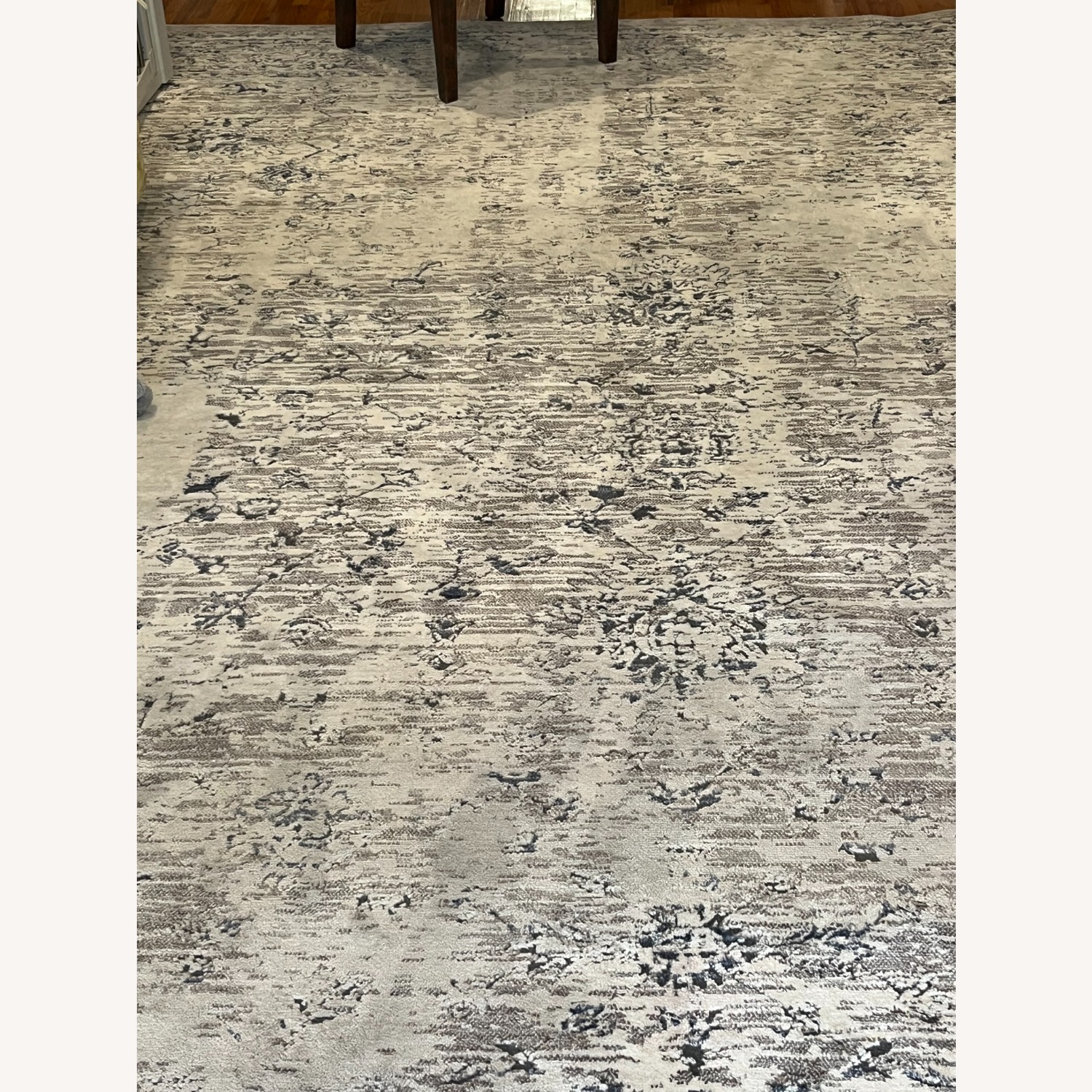 Light Gray and White Distressed Rug - image-4
