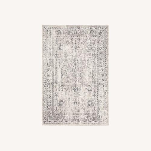 Used Light Gray and White Distressed Rug for sale on AptDeco