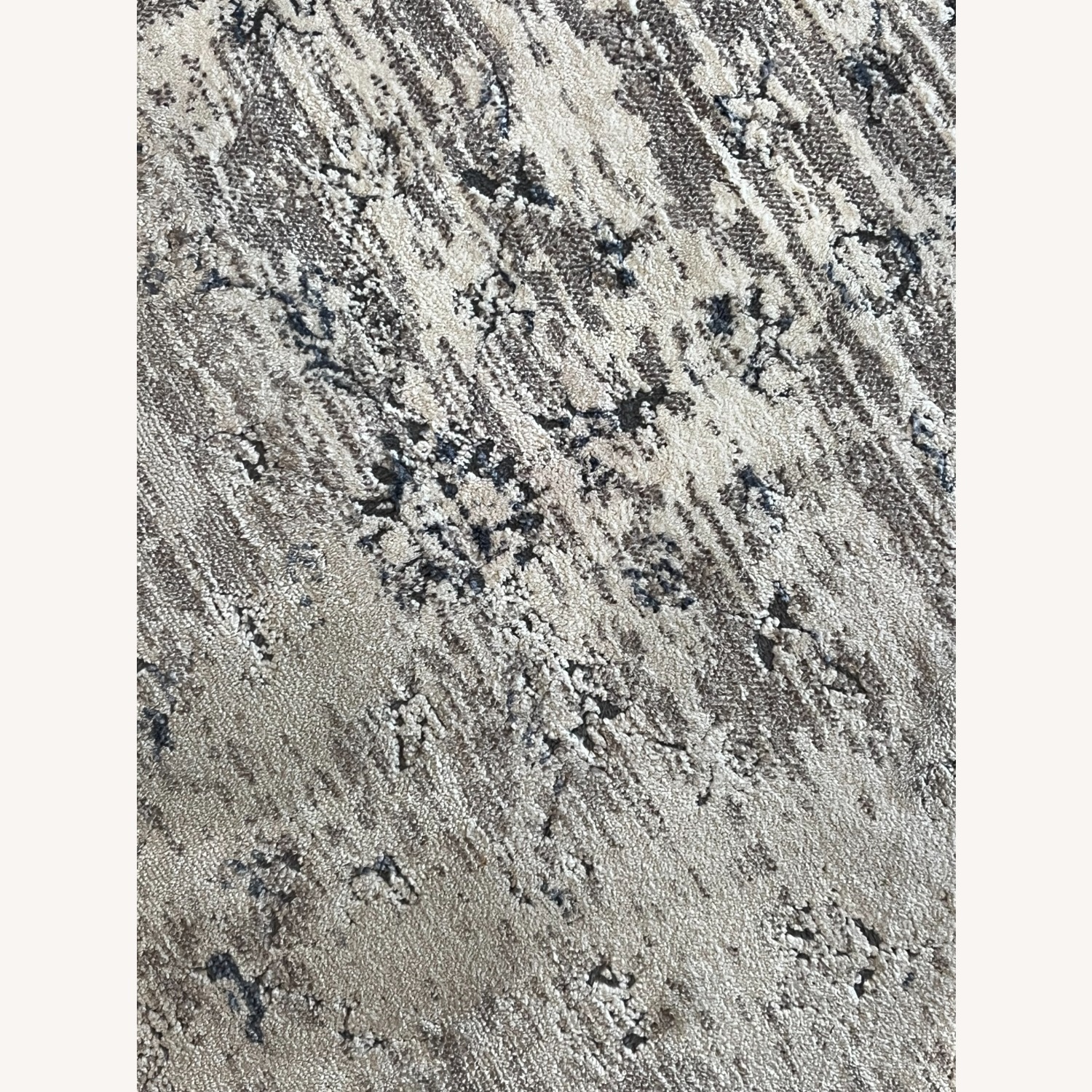 Light Gray and White Distressed Rug - image-2