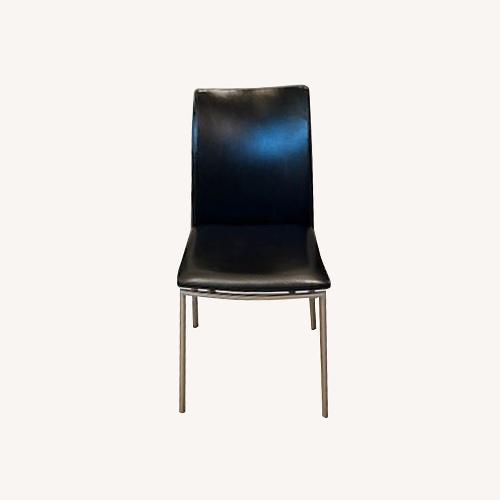Used Skovby Black Leather Dining Chairs for sale on AptDeco