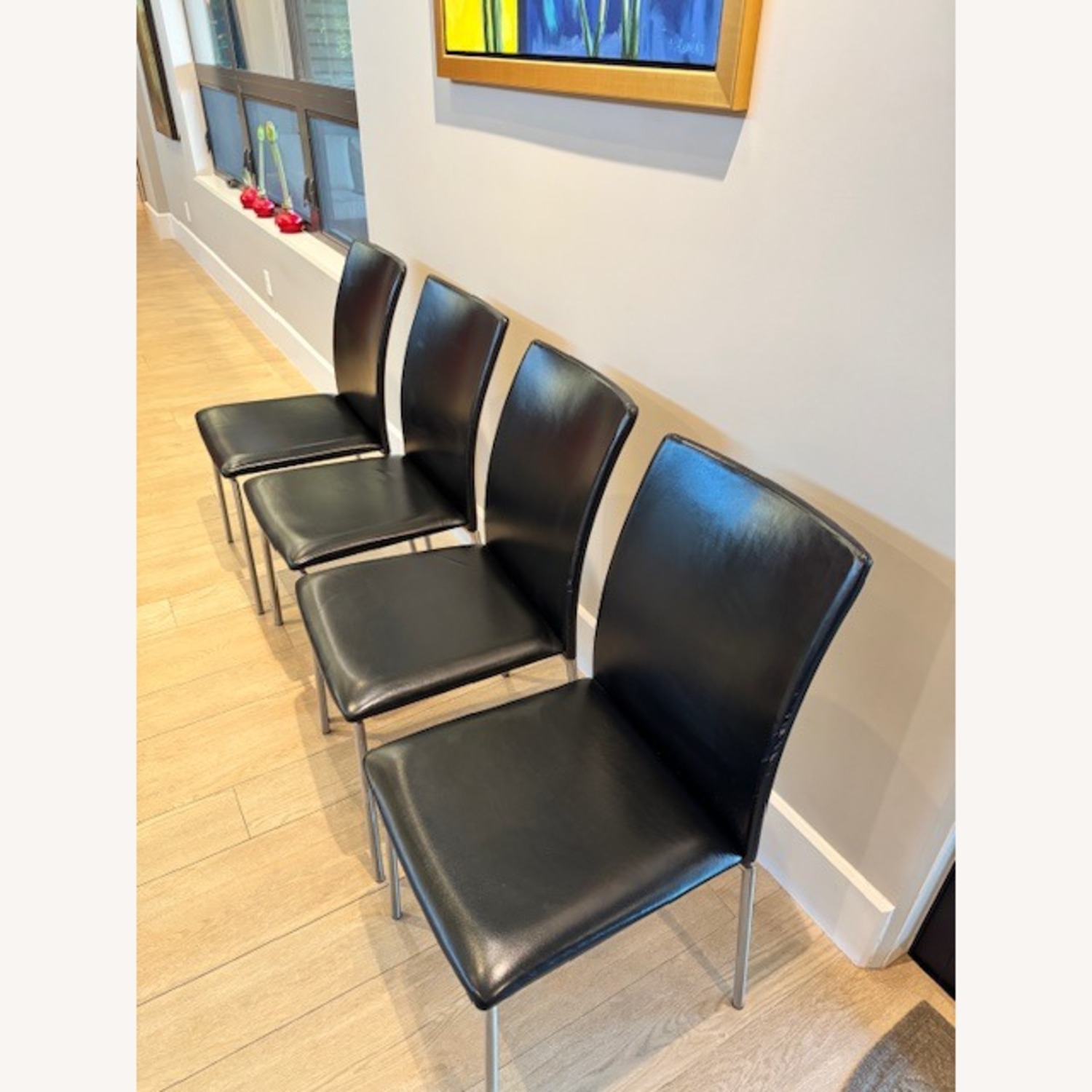 Skovby Black Leather Dining Chairs - image-1