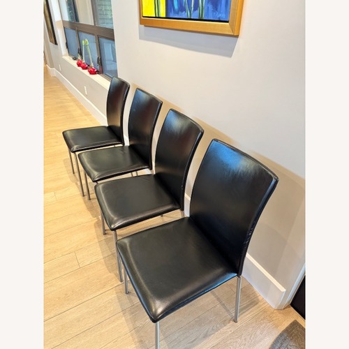 Used Skovby Black Leather Dining Chairs for sale on AptDeco