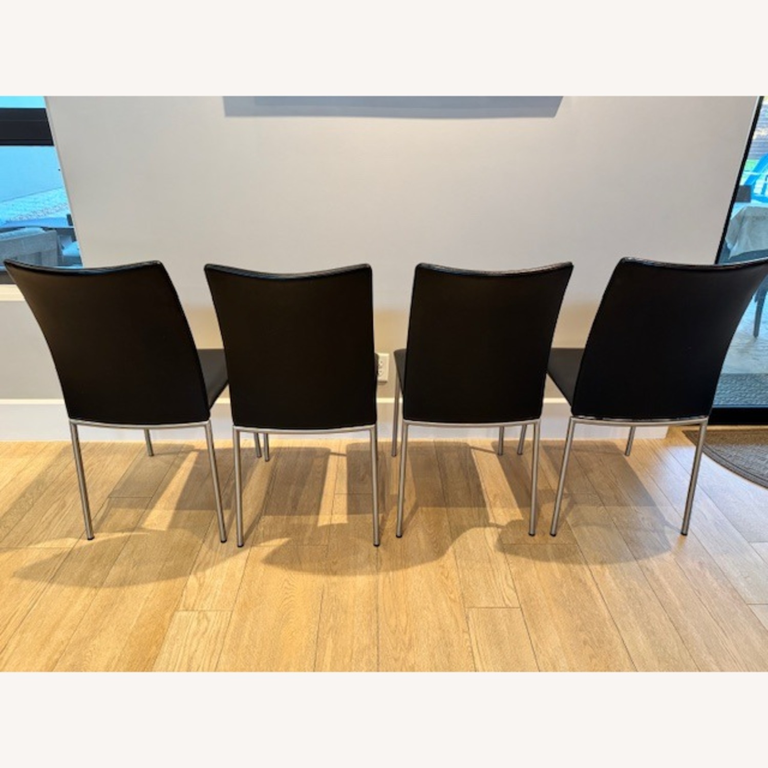 Skovby Black Leather Dining Chairs - image-4