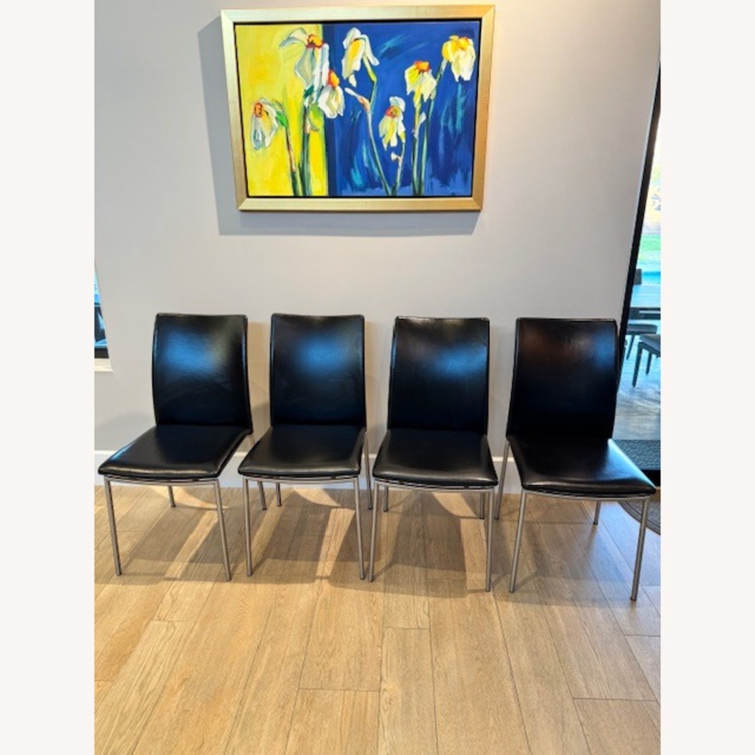 Skovby Black Leather Dining Chairs - image-2