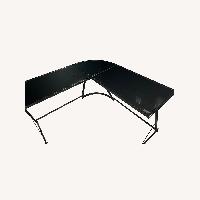 Black Glass Corner Desk
