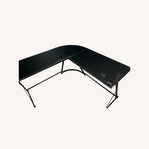 Used Black Glass Corner Desk for sale on AptDeco