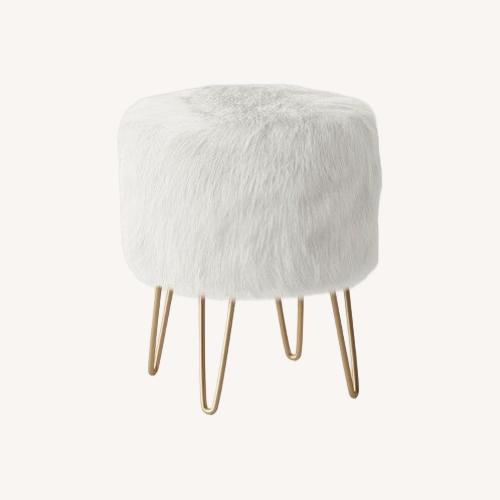 Used Target White Fur and Hide Ottoman for sale on AptDeco