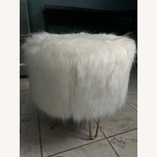 Used Target White Fur and Hide Ottoman for sale on AptDeco