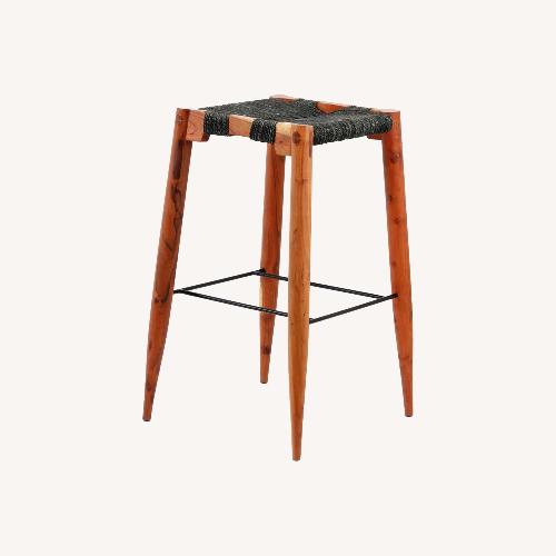 Used  CB2 Nahla Saddle Bar Rope Stool for sale on AptDeco