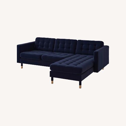 Used IKEA Morabo Blue Sofa with Chaise Lounge for sale on AptDeco
