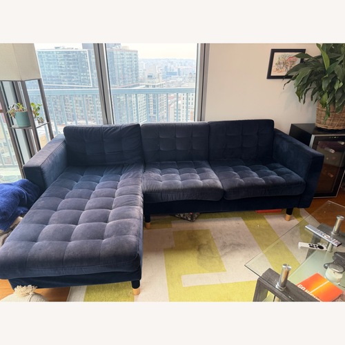Used IKEA Morabo Blue Sofa with Chaise Lounge for sale on AptDeco