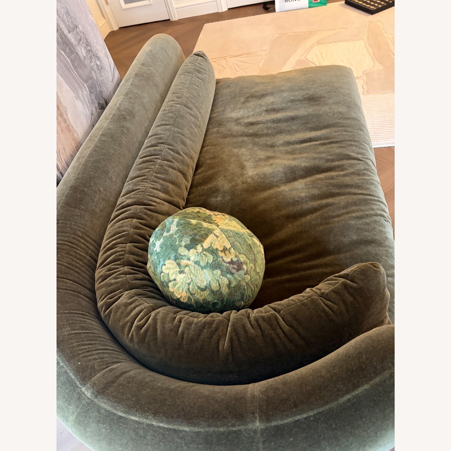 Philippe Malouin SCP Green Velvet Chaise Left Arm - image-2