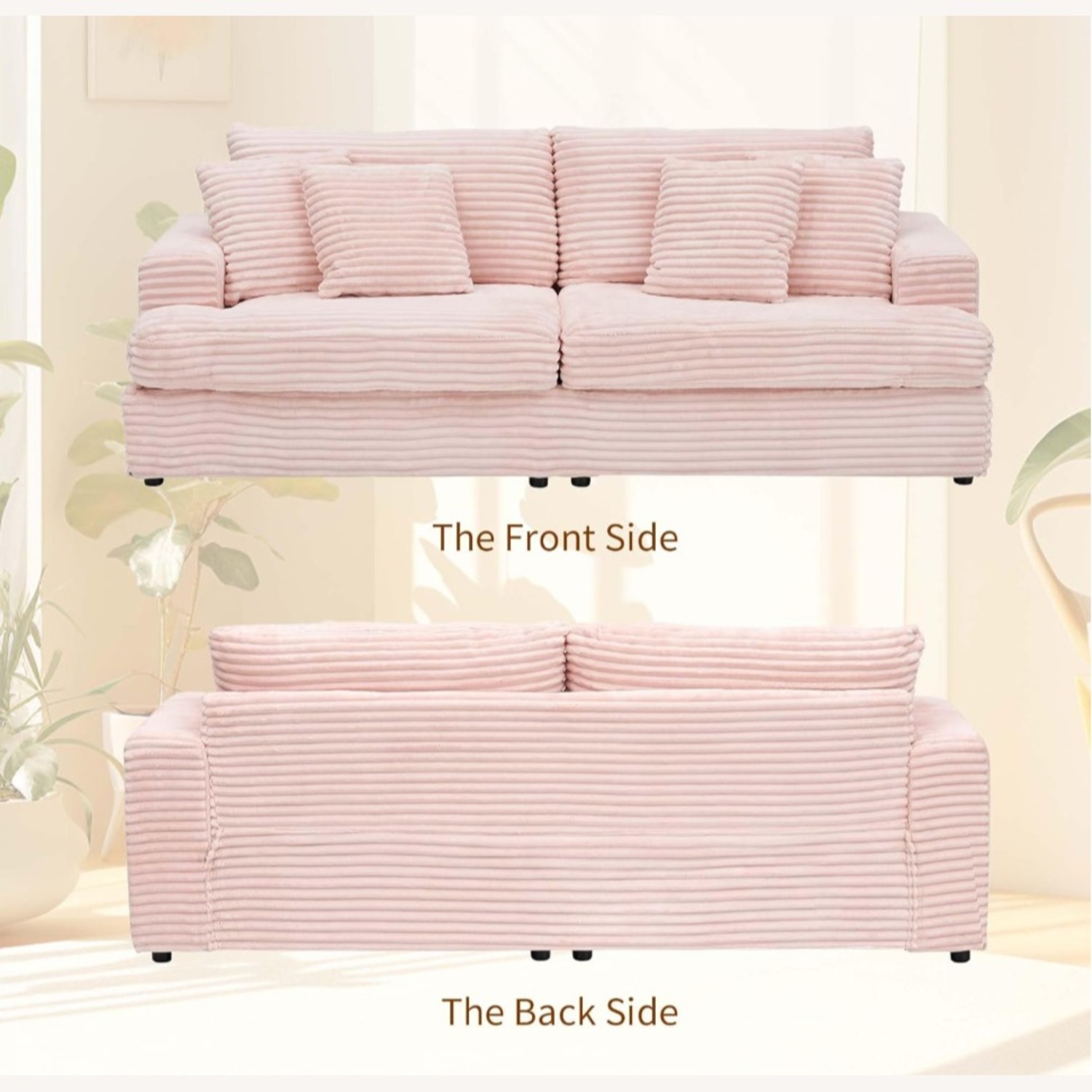 Wayfair Modern Cloud Couch 3-Seater Soft Corduroy Sofa - image-2