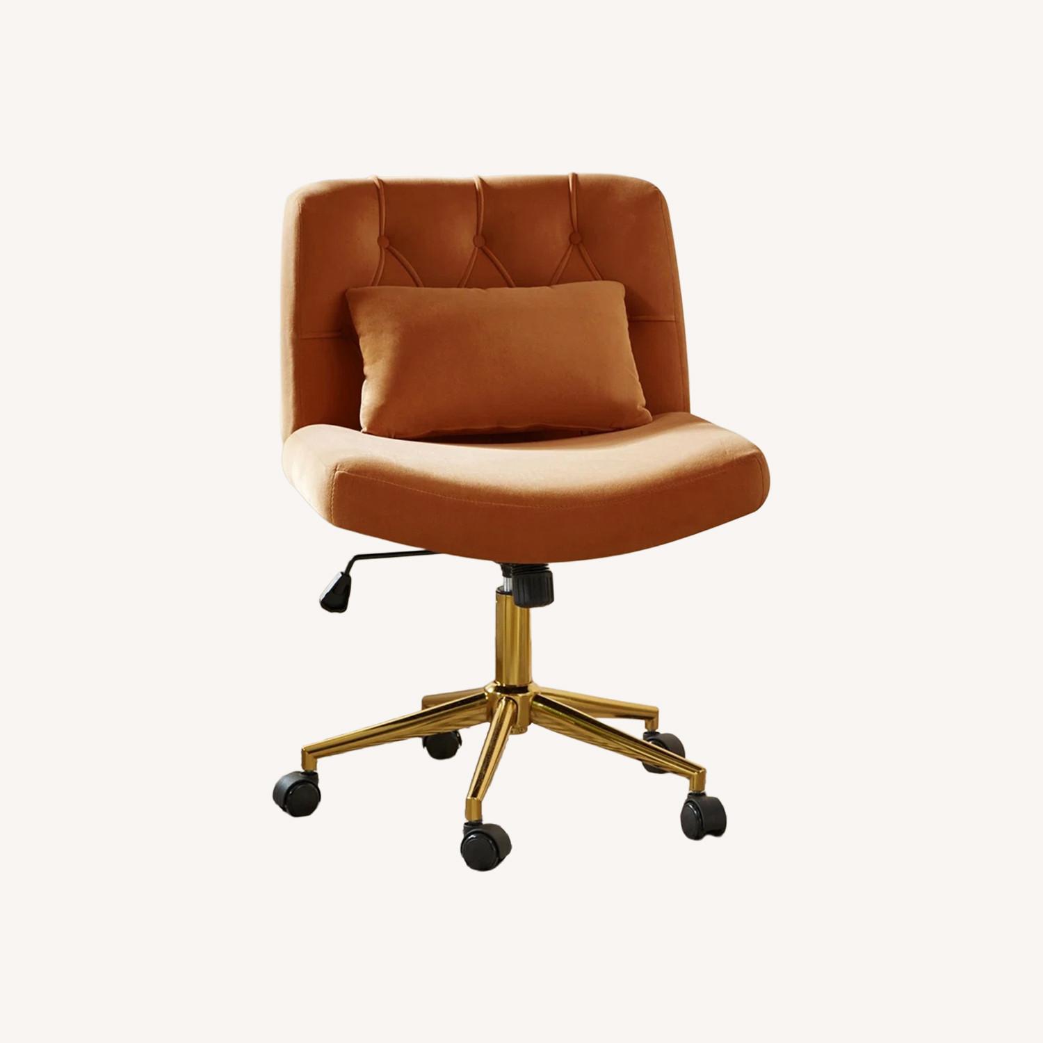 Wayfair Orange Velvet Office Chair - image-0