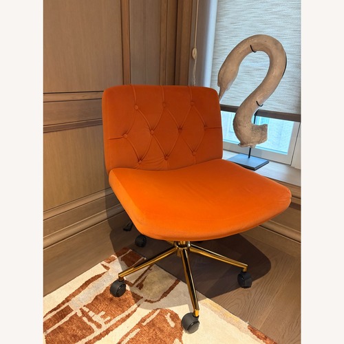 Used Wayfair Orange Velvet Office Chair for sale on AptDeco