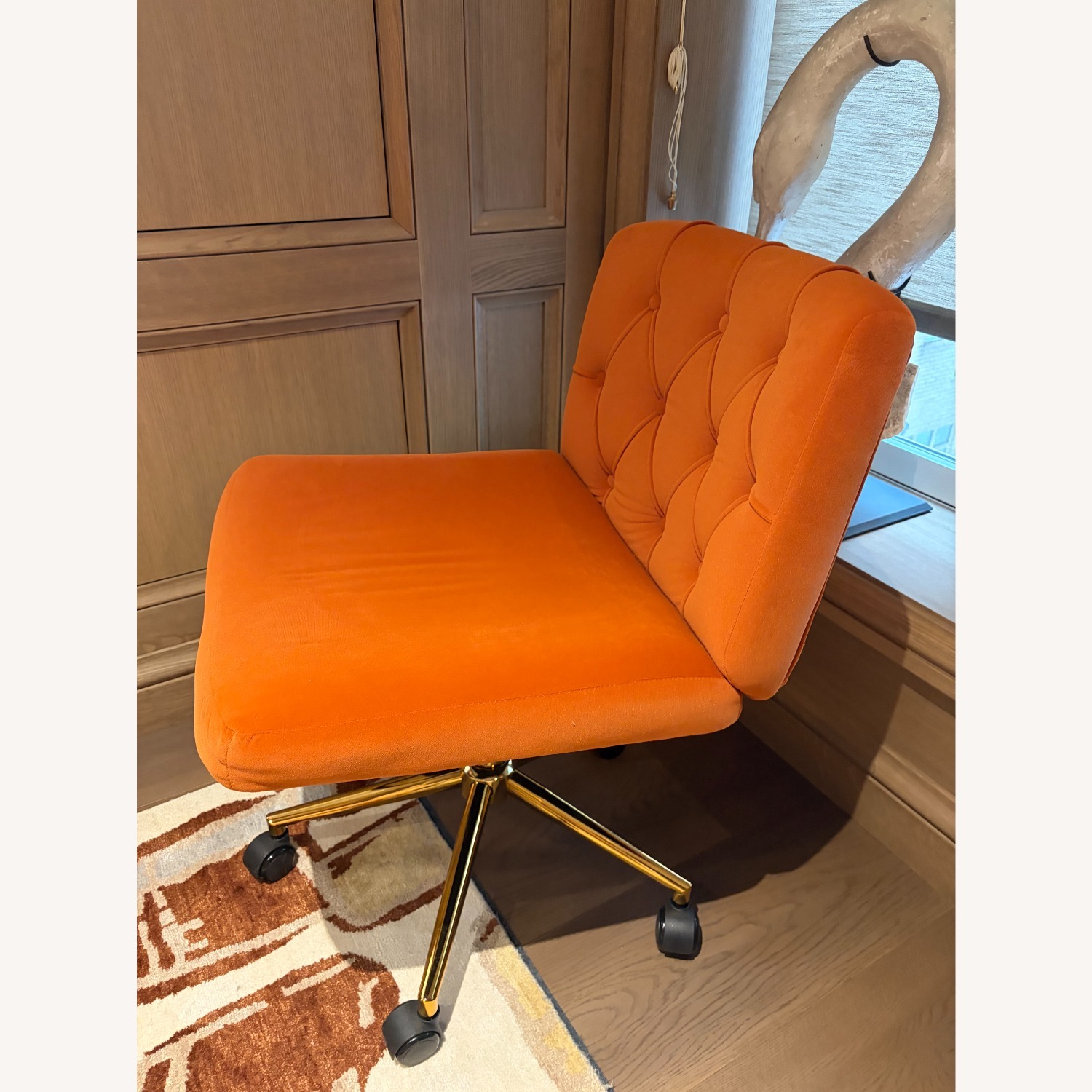 Wayfair Orange Velvet Office Chair - image-2