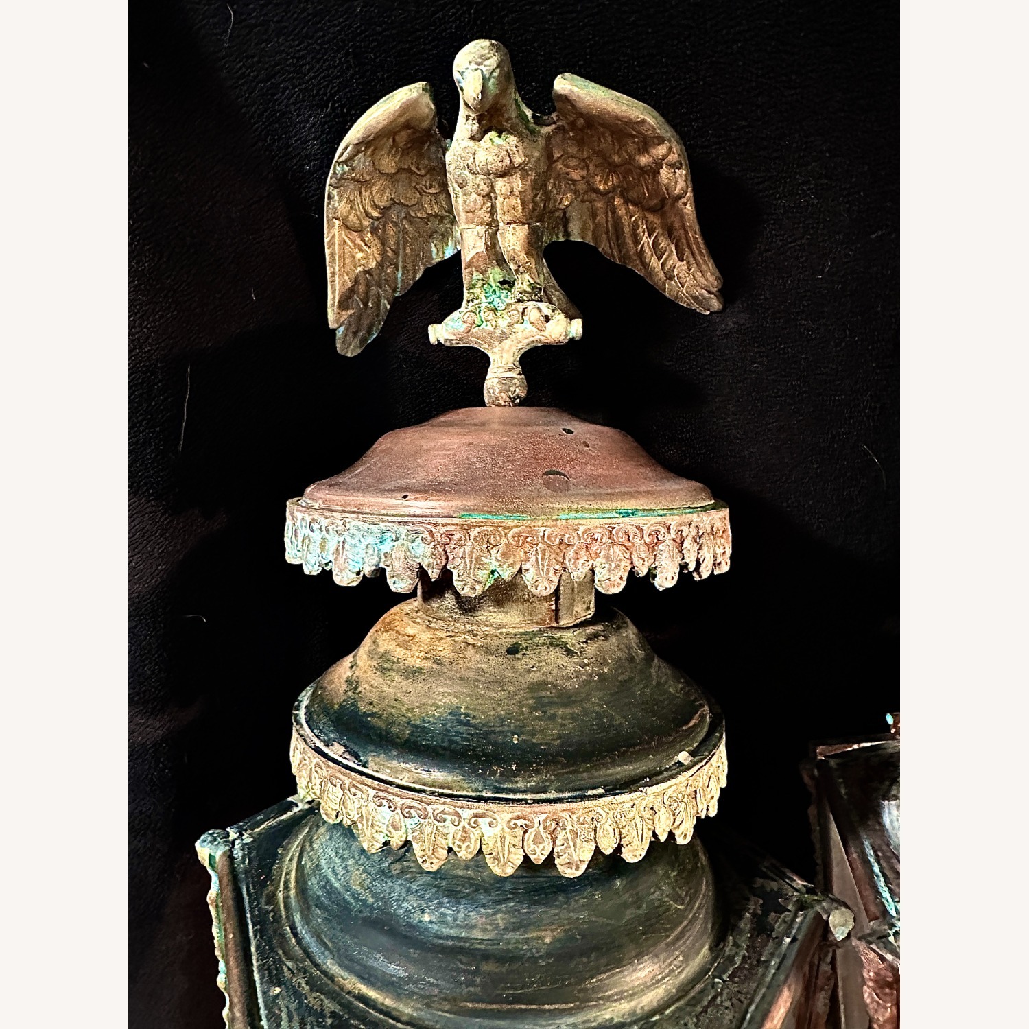 Pair Antique Americana Eagle Copper Lanterns - image-2