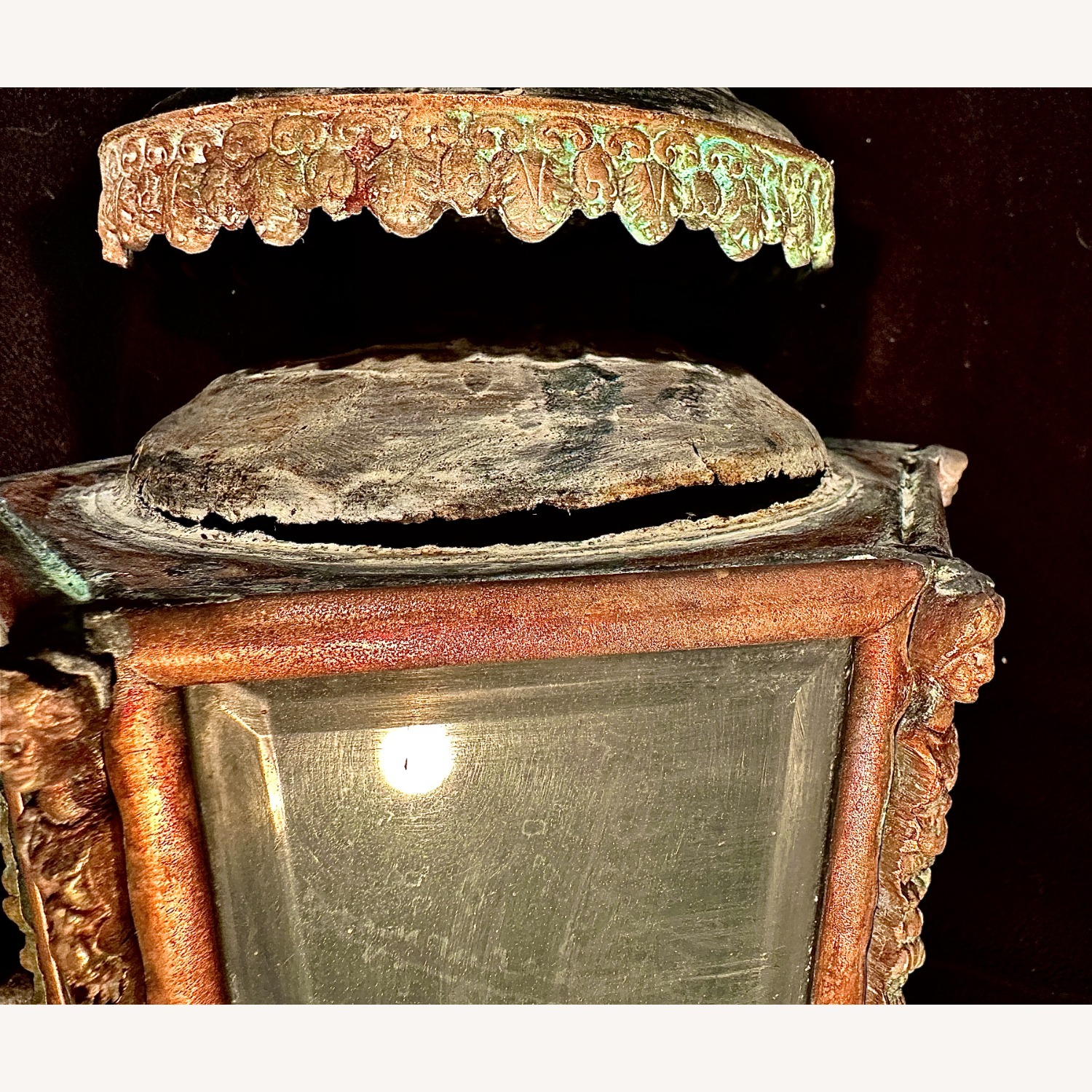 Pair Antique Americana Eagle Copper Lanterns - image-12