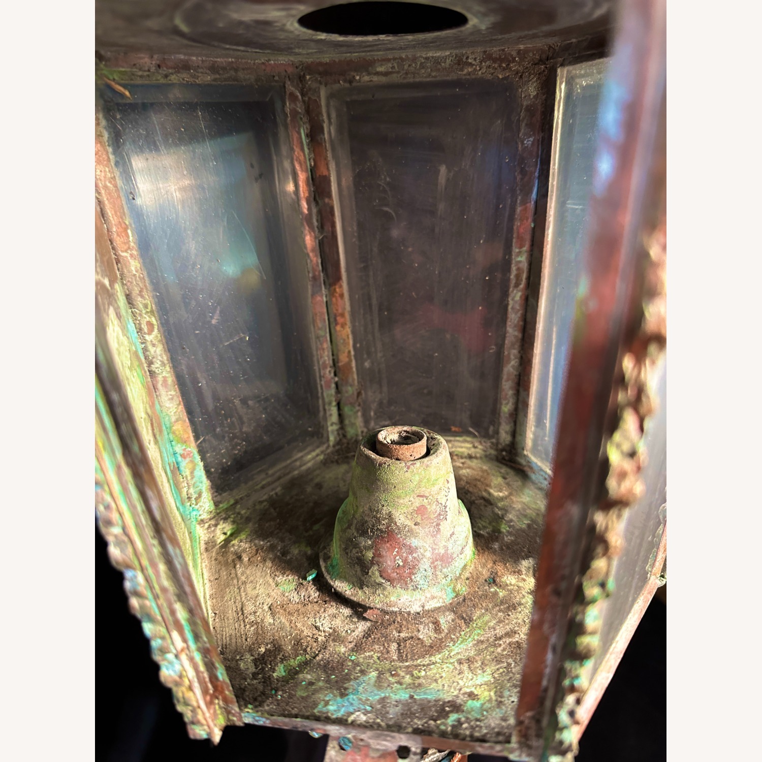 Pair Antique Americana Eagle Copper Lanterns - image-4