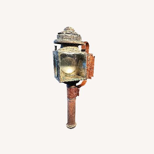 Used Pair Antique Copper Brass Carriage Lantern for sale on AptDeco