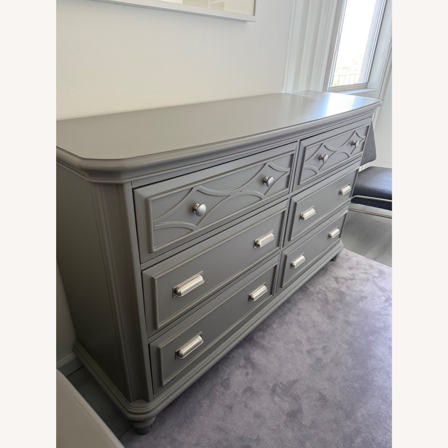 Bob's Discount Furniture Light Gray Wood Dresser - image-2