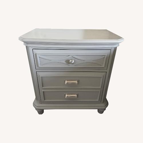 Used Bob's Discount Furniture Light Gray Nightstands for sale on AptDeco