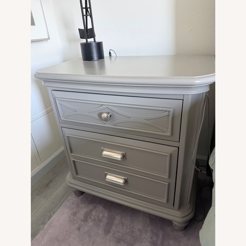 Used Bob's Discount Furniture Light Gray Nightstands for sale on AptDeco
