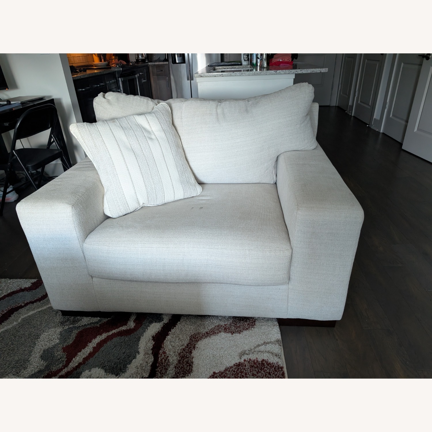Ashley Furniture Modern Chair and a Half - Cream Color  - image-1