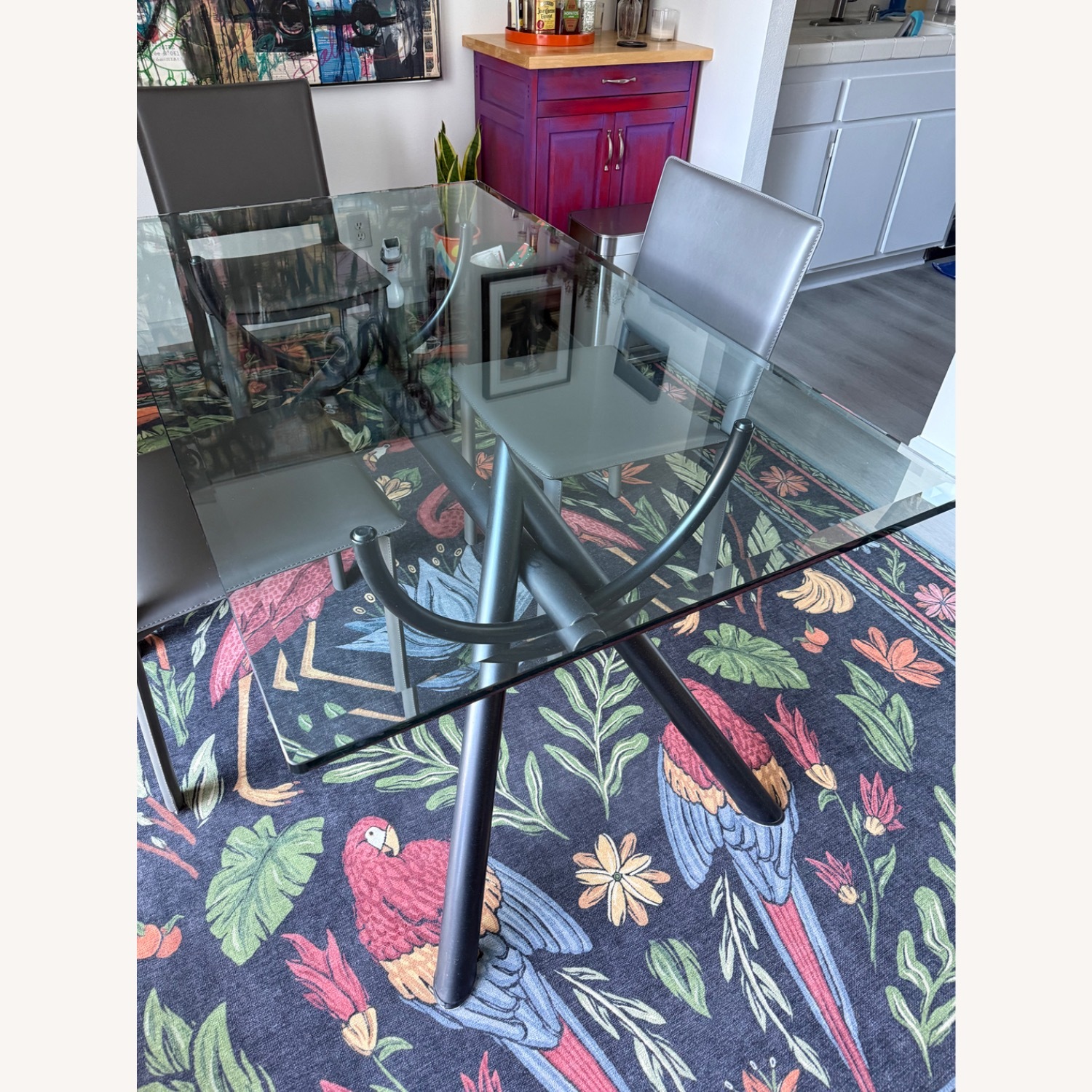 Transparent Glass Dining Table - image-1