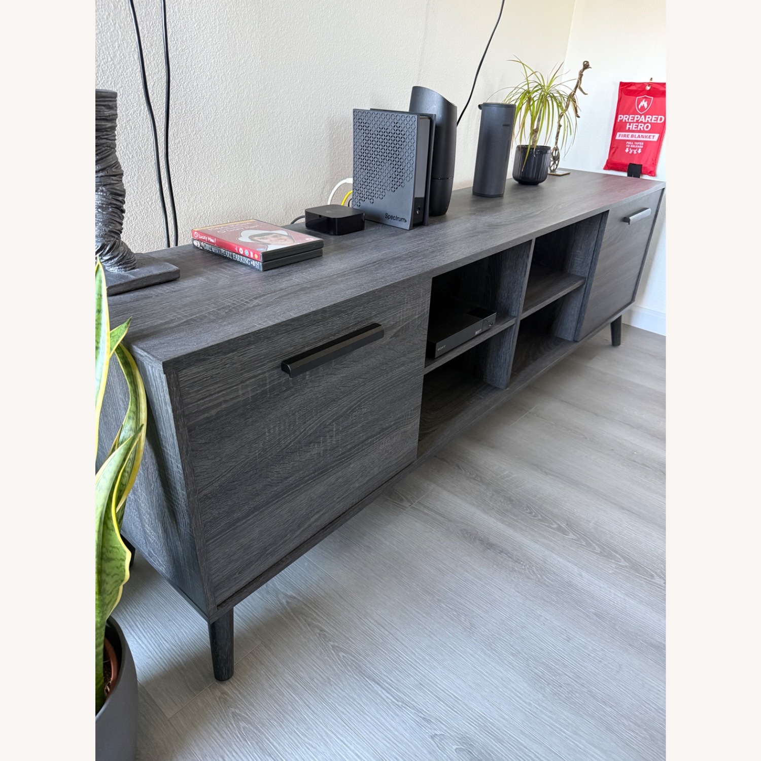 Wayfair Dark Gray Wood Media Storage - image-2