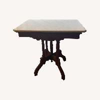 Dark Brown Marble Side Table