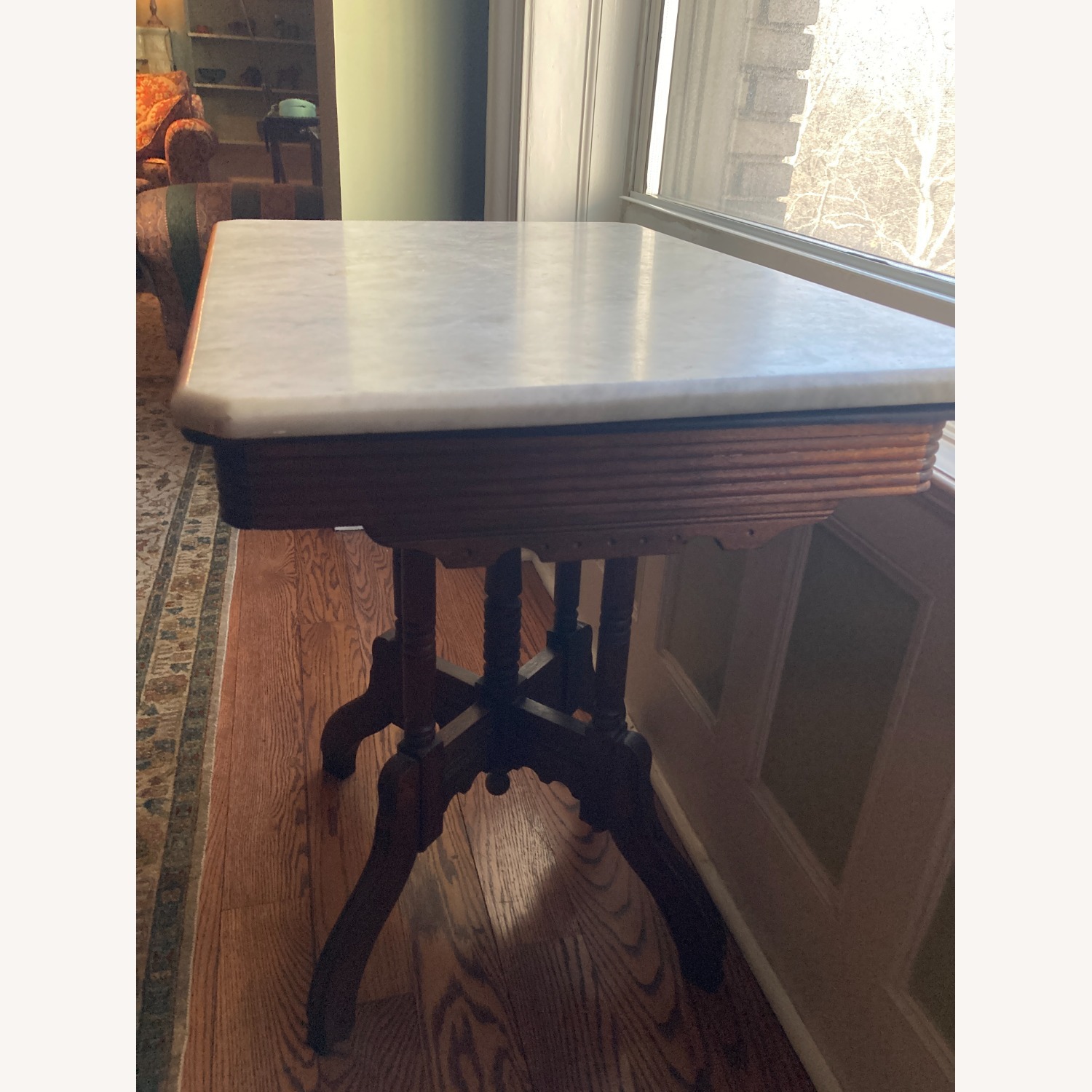 Dark Brown Marble Side Table - image-2