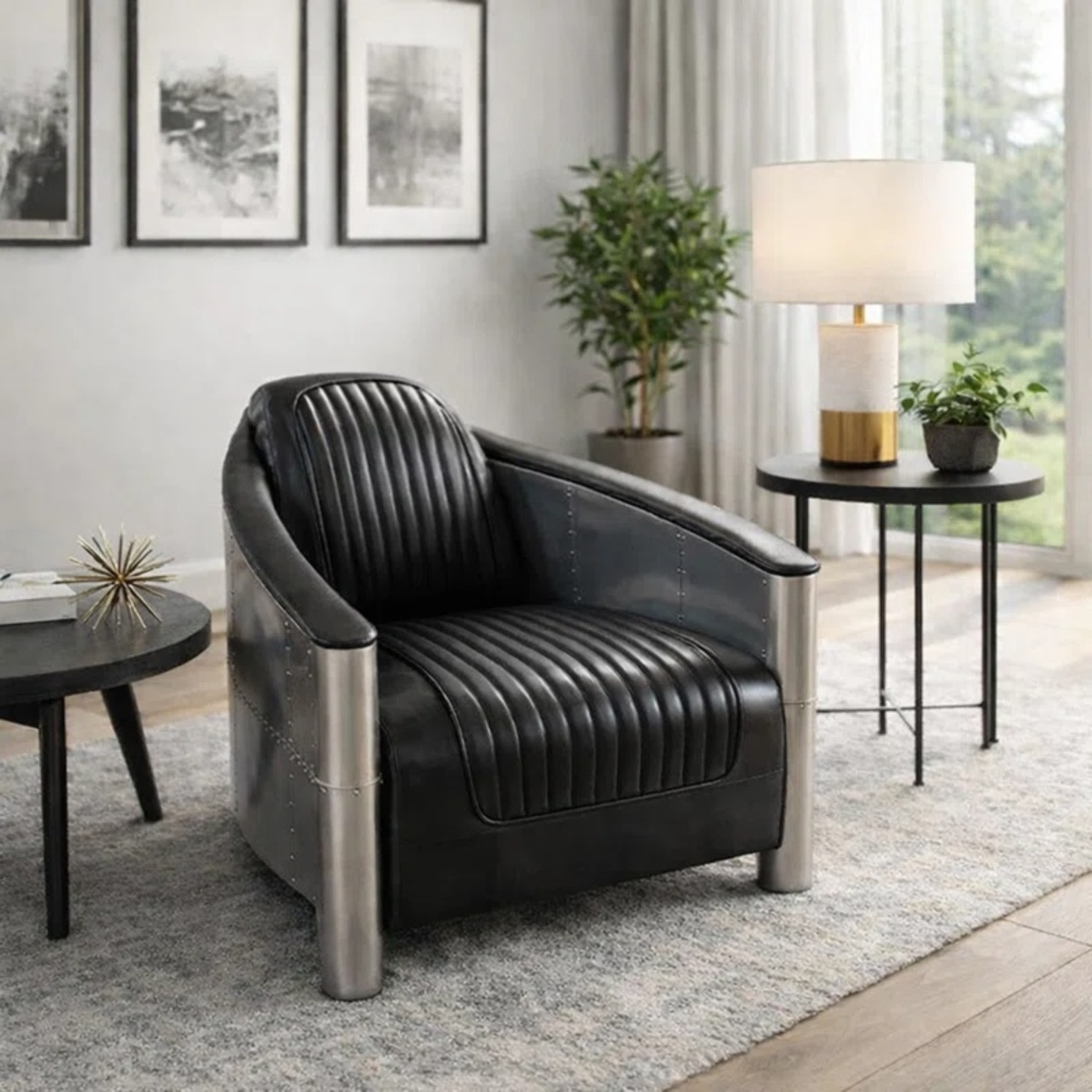 Wayfair Leather Aviator Accent Chairs 2 - image-0