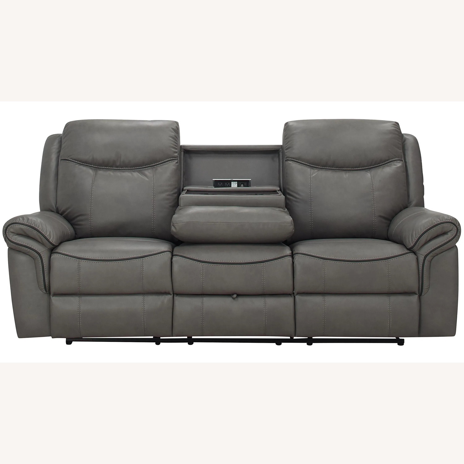 Raymour & Flanigan Ross Reclining Sofa W Drop Down Table - image-5
