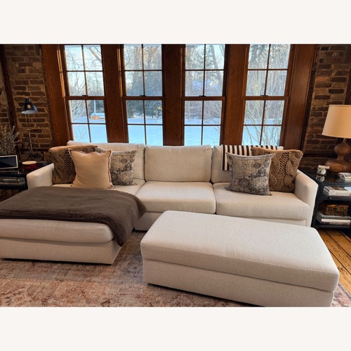 Used Bassett Allure Natural Fabric 2 Piece Sectional for sale on AptDeco
