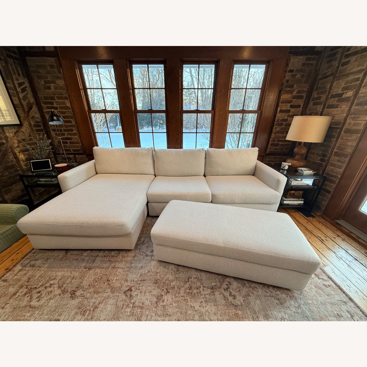 Bassett Allure Natural Fabric 2 Piece Sectional - image-2