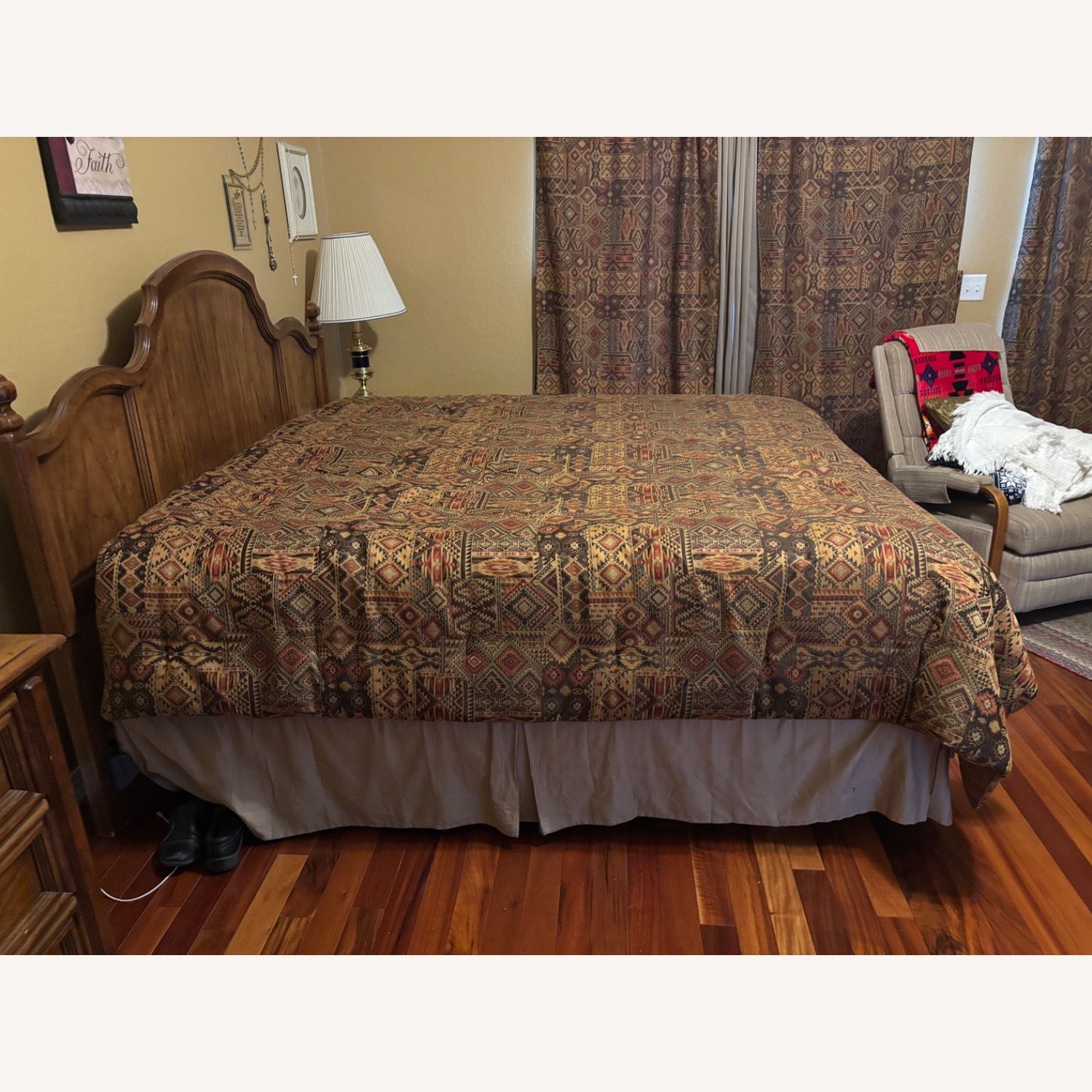 Vintage/Antique Natural King Bed - image-1