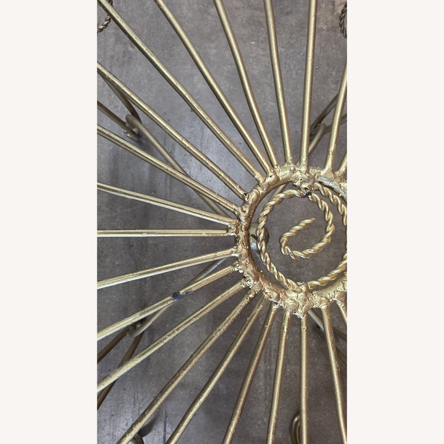 Vintage/Antique Gold Iron Accent Chairs - image-6