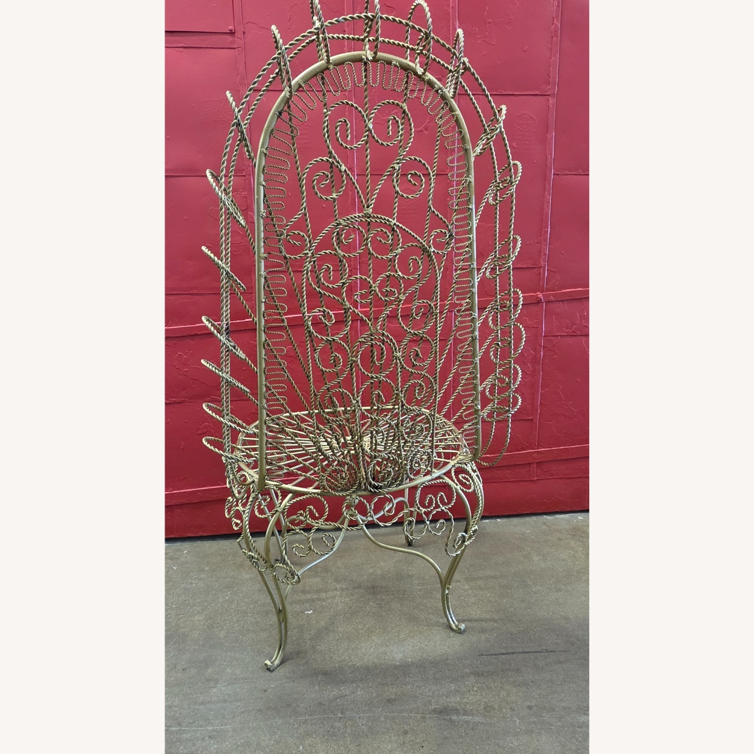 Vintage/Antique Gold Iron Accent Chairs - image-9