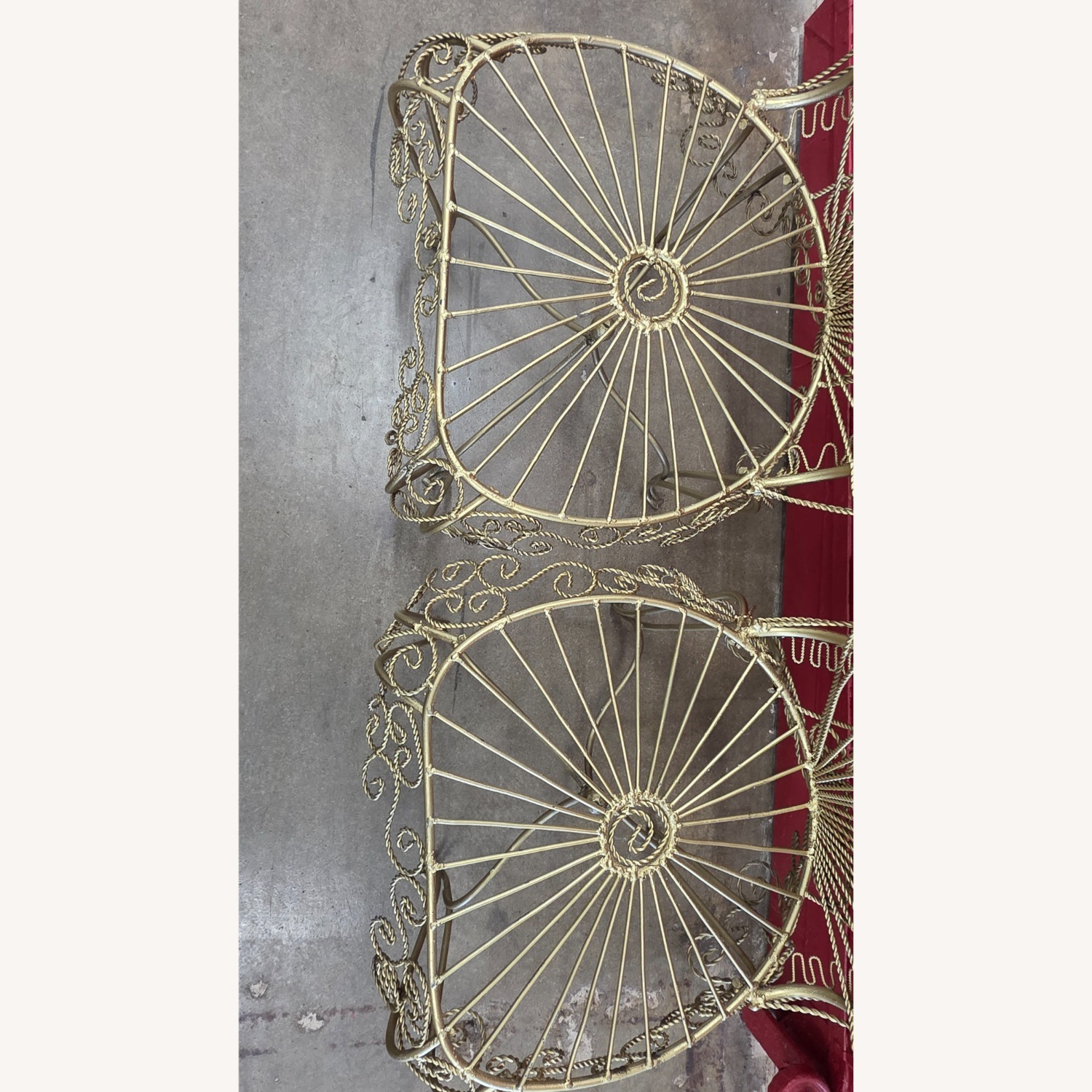 Vintage/Antique Gold Iron Accent Chairs - image-7