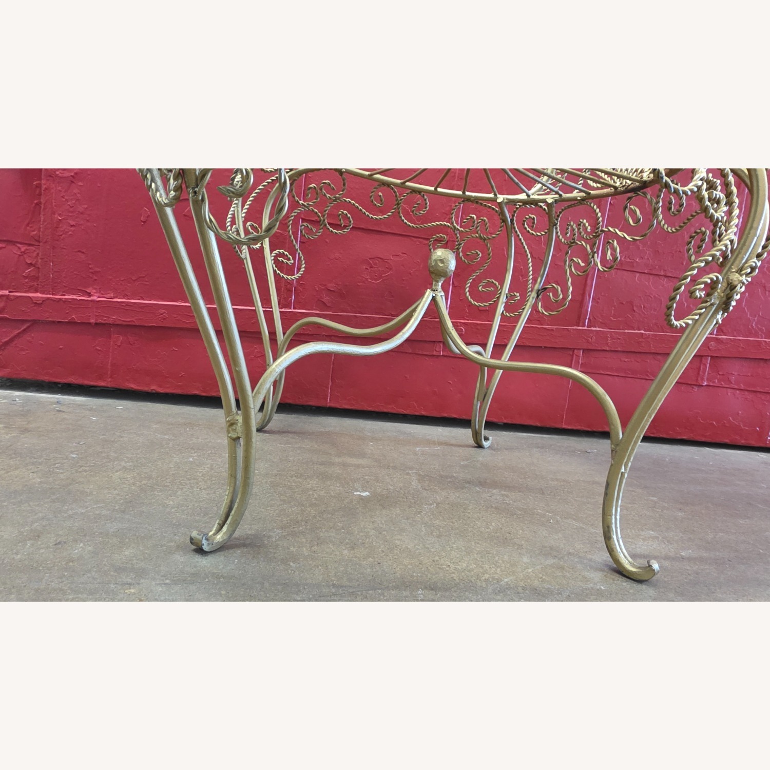 Vintage/Antique Gold Iron Accent Chairs - image-11