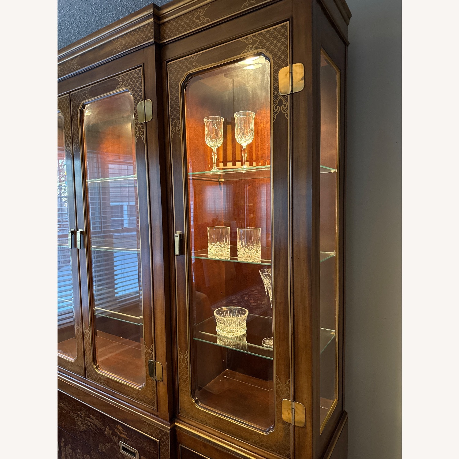 Drexel Heritage Dark Brown Wood Armoire - image-11